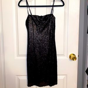 [Forever 21] Black Mini Glitter Dress With Straps